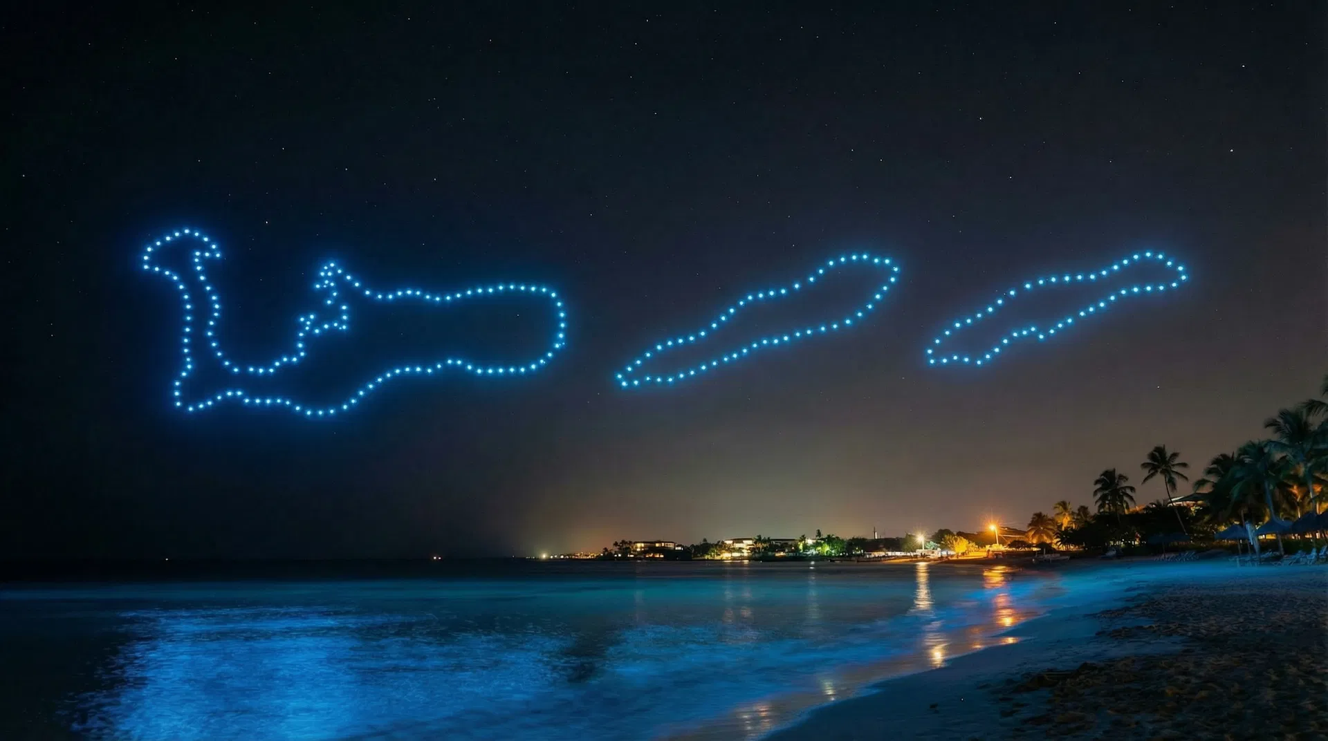 The three Cayman Islands outlined in light